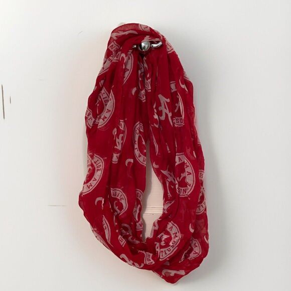 Alabama Crimson Tide Red Logo Infinity Scarf One Size Sheer Roll Tide Football - Picture 2 of 9